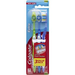 Colgate Extra Clean Full Head Toothbrush, Medium - 3 Count