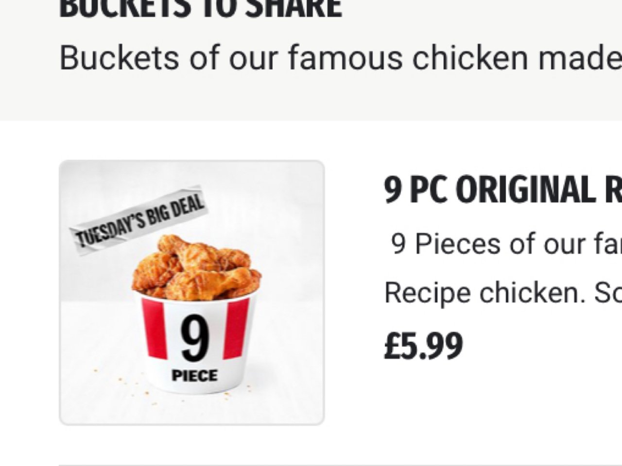 KFC九块鸡块只要£5.99...