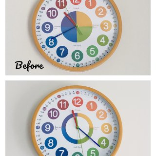 Teaching Clock for Kids 12 inch Learning Wall Clock Silent Movement and Colorful Numerals Kids Wall Clocks for Classroom Playroom Nursery Bedrooms Kids Room School : Home & Kitchen