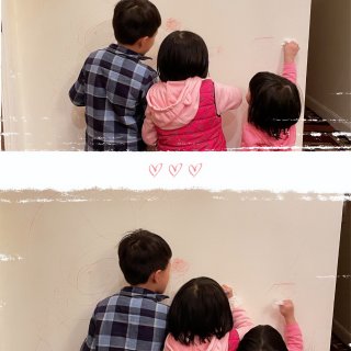 心得有多大，才能让小孩子放肆地在墙上乱画？