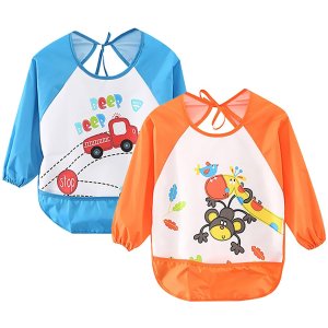 $7.26 Leyaron 2 Pack Unisex Baby Waterproof Sleeved 宝宝防水衣服