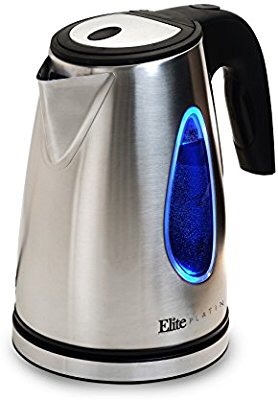Elite Platinum 1.7升电水茶壶-不锈钢设计，方便自动关闭功能-快速煮沸