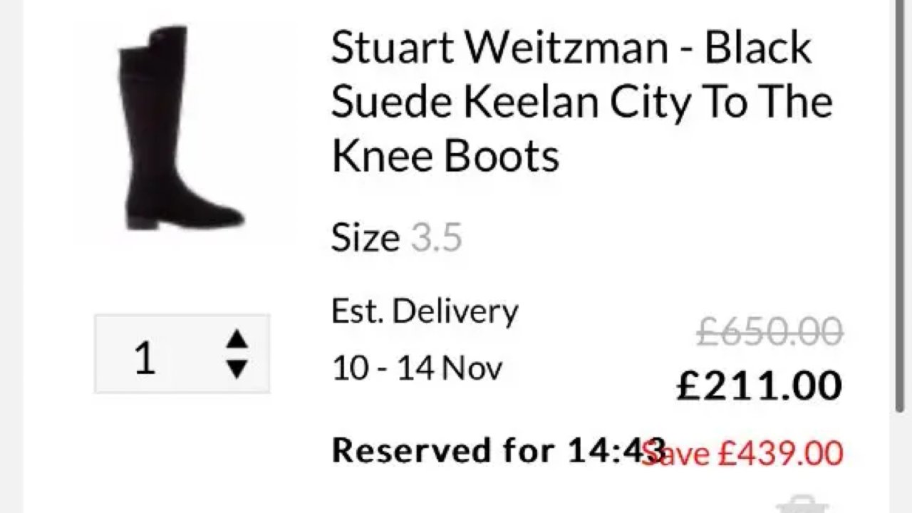 £168.8收SW靴子！