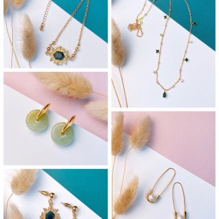 Safety Pin Earrings,Jade Earrings,Elysee Necklace,Baroque Earrings
