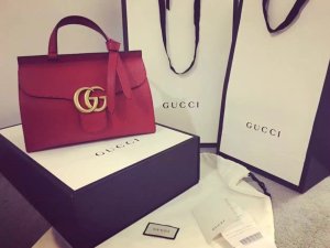 Gucci Marmont |♥️复古红♥️金Logo炸街款