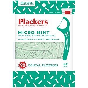 Plackers Micro Mint Dental Flossers, 90 Count (Pack of 6)