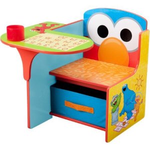 Delta Children Sesame Street Elmo Toddler Desk Chair with Storage