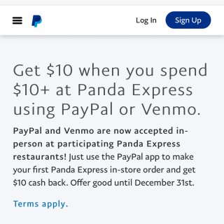 Panda Express满$10-$1...
