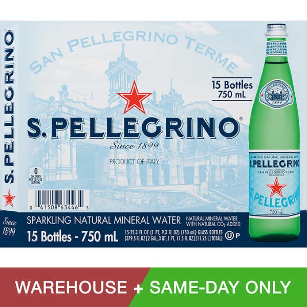 San Pellegrino Sparkling Natural Mineral Water 25.3 oz. 15-pack
