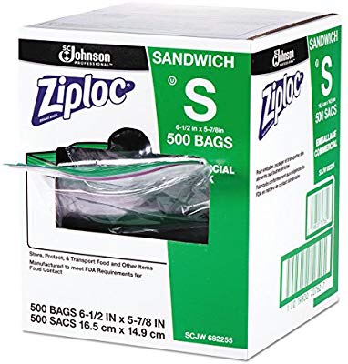 Ziploc 食物密封夹层袋，透明，500个