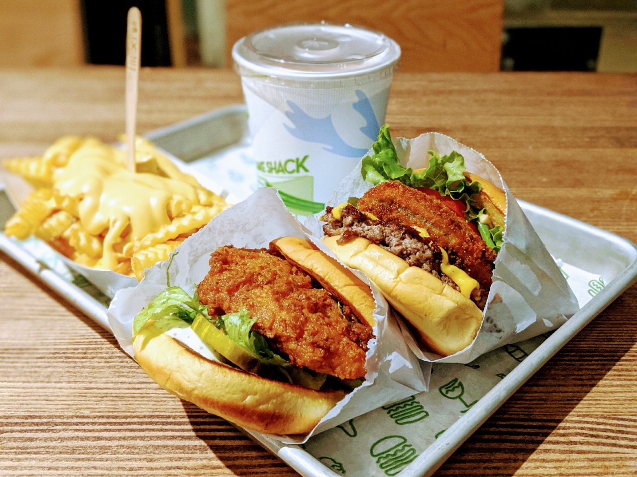 chick’n burger,Shake stack burger