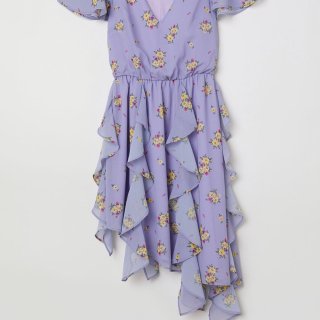 H&M,chiffon dress with flounces,19.99美元