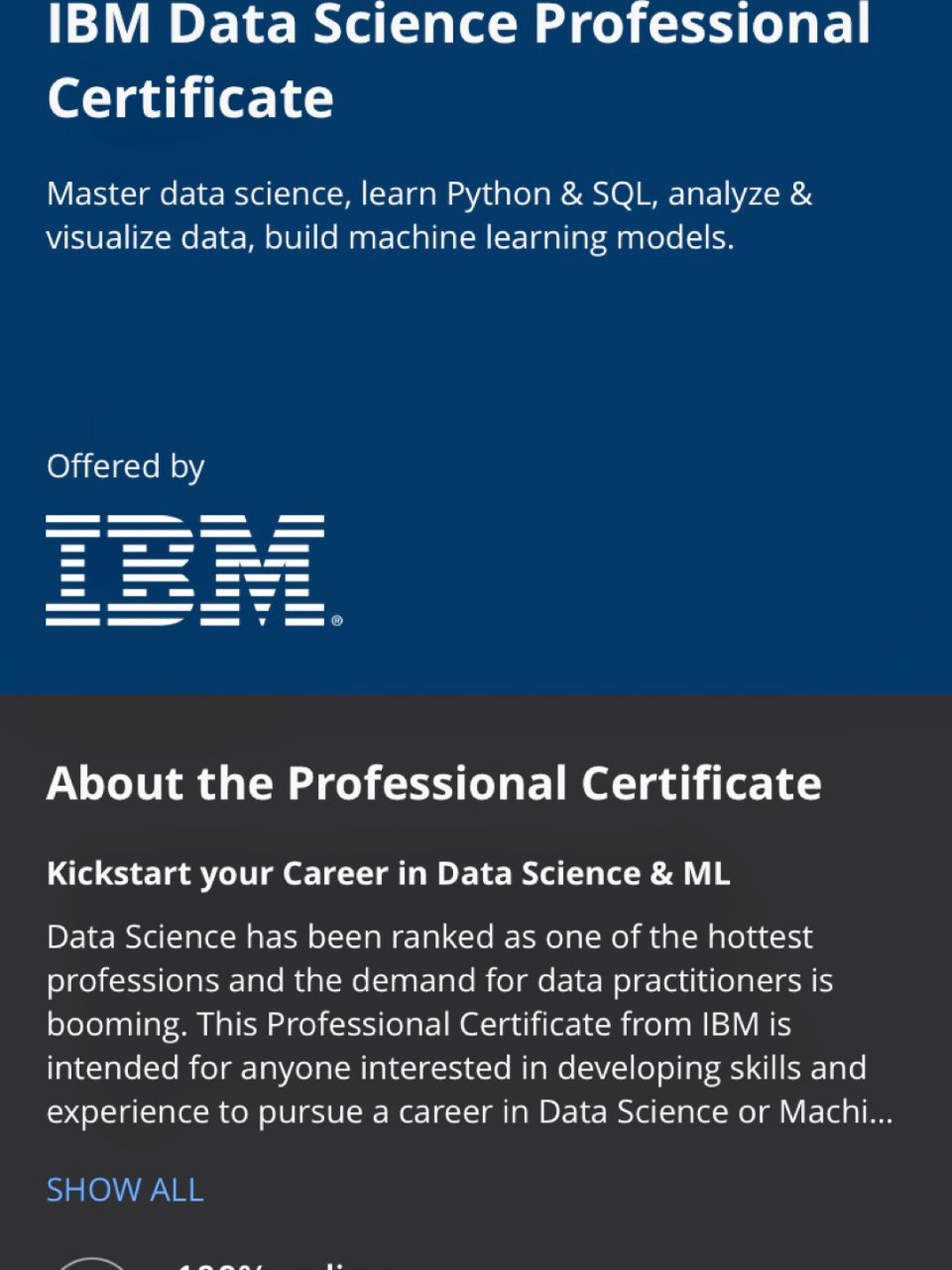 宅家上网课，Coursera IBM数据...