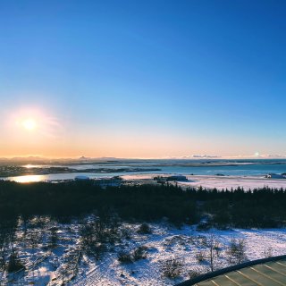去年今日 冰岛蓝湖温泉日落...