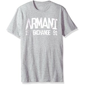 A|X Armani Exchange Men's Metallic Printed Logo Tee