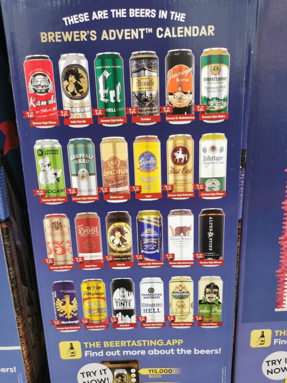 Costco beer calendar