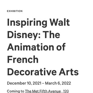 紐約大都會藝術博物館將迎來首個迪士尼動畫...