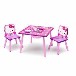 Hello Kitty Table and Chair Set with Storage