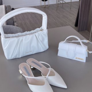 White Ruched Top Handle Bag - CHARLES & KEITH SG