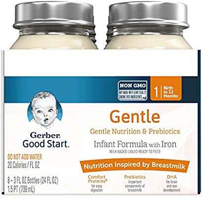 GeBER好开始温和非转基因婴儿配方奶阶段1, 3盎司（48罐