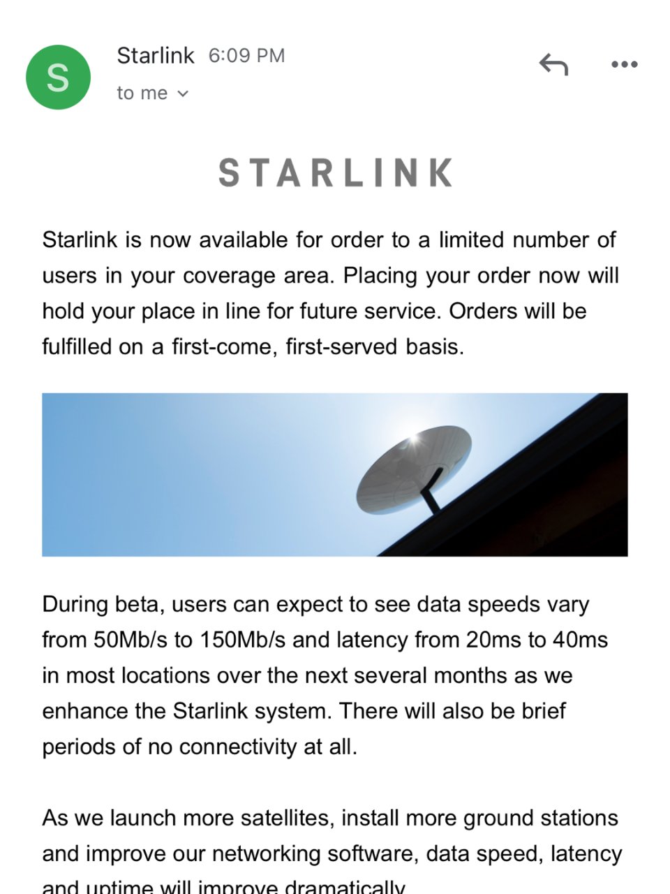 一龙的StarLink星链可以下单啦！...