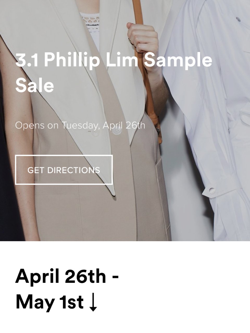 菲利林3.1 sample sale于明...