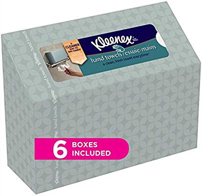 Kleenex Hand Towels, 60 Disposable Towels per Box, 6 Packs纸巾