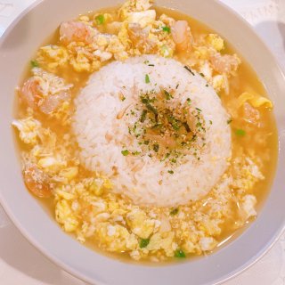 虾仁蛋泡饭——简单美味的晚餐...