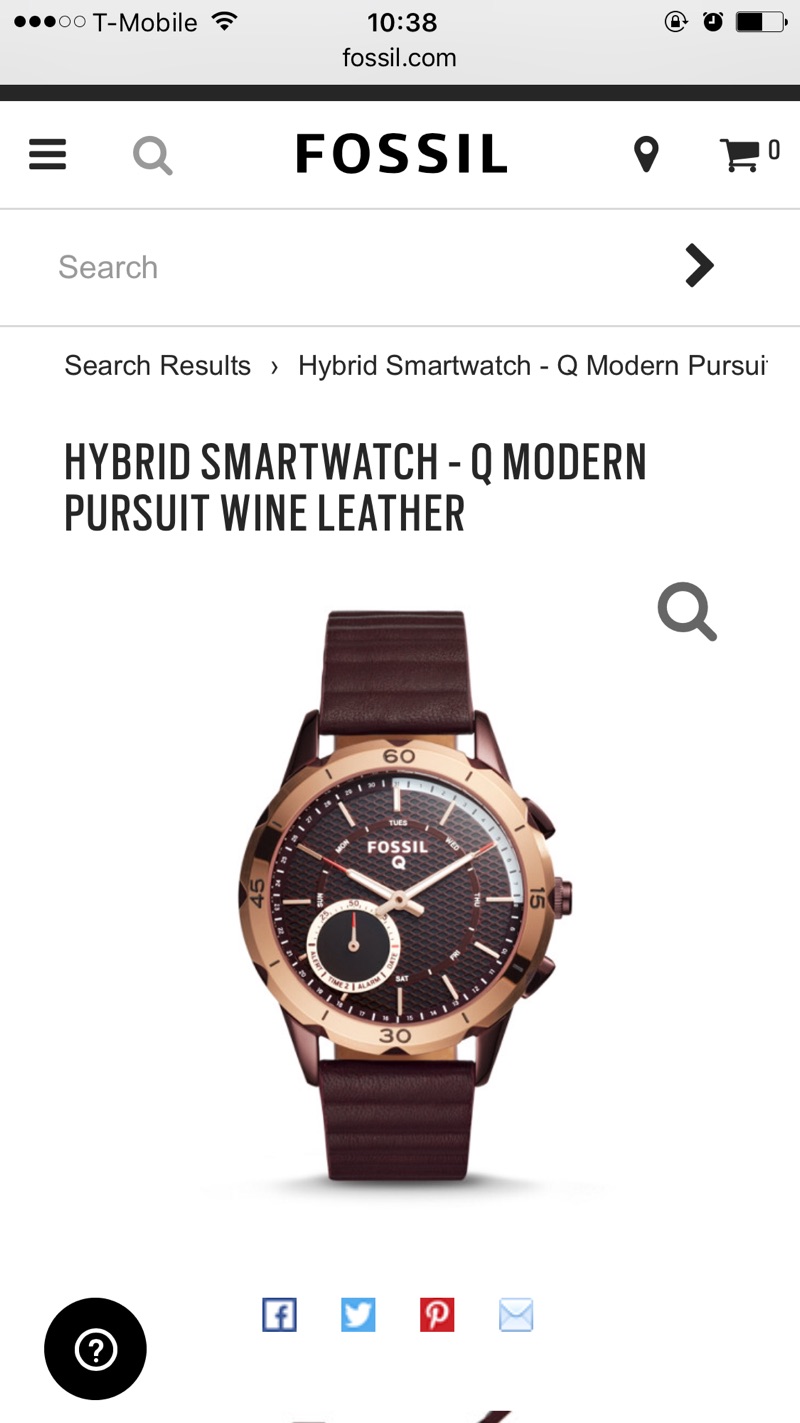 Hybrid Smartwatch - Q Modern Pursuit Wine Leather - Fossil 女士智能腕表