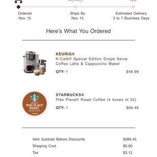 Keurig 胶囊咖啡机+咖啡胶囊套装订购立享5折