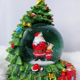 圣诞装饰｜Santa火车🎄灯光音乐水晶球...