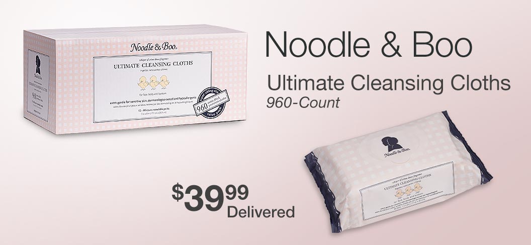 Noodle & Boo 温和清洁湿巾，平均$0.04一张！