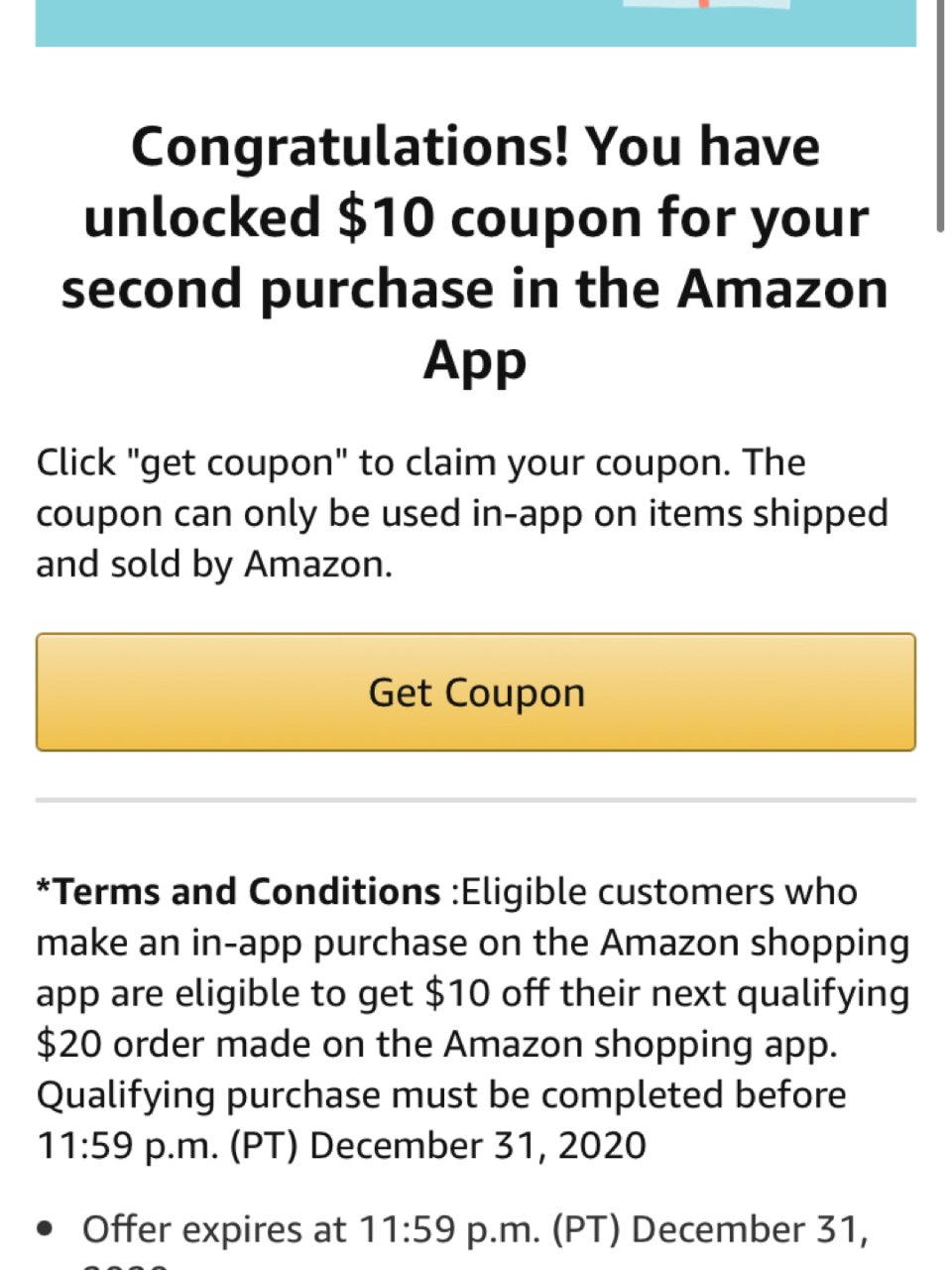 Amazon受邀用户自营产品满$20-$...