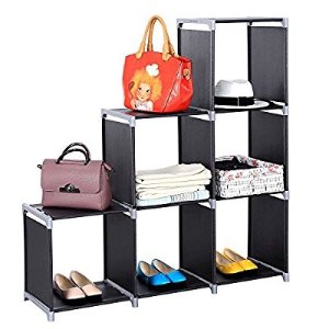 SONGMICS 3-tier Storage Cube Closet Organizer Shelf 6-cube Cabinet Bookcase