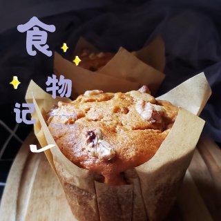 今日元气早餐➡️香蕉核桃纸包蛋糕...