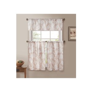 $29.90 Ewva Set of 3 Tiered Jacquard Small Pole Top Window Panels 窗帘三件套
