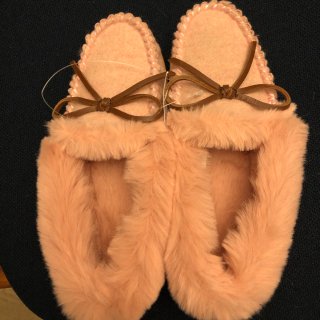 Factory: Heathered Faux-shearling Moccasin Slippers For Women