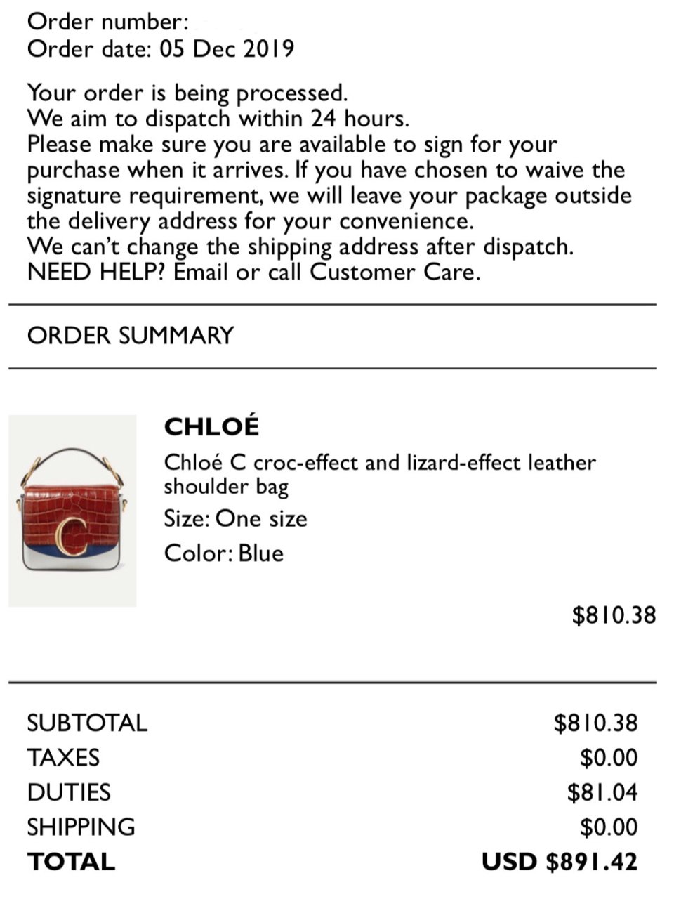 黑五战利品,Chloe 蔻依