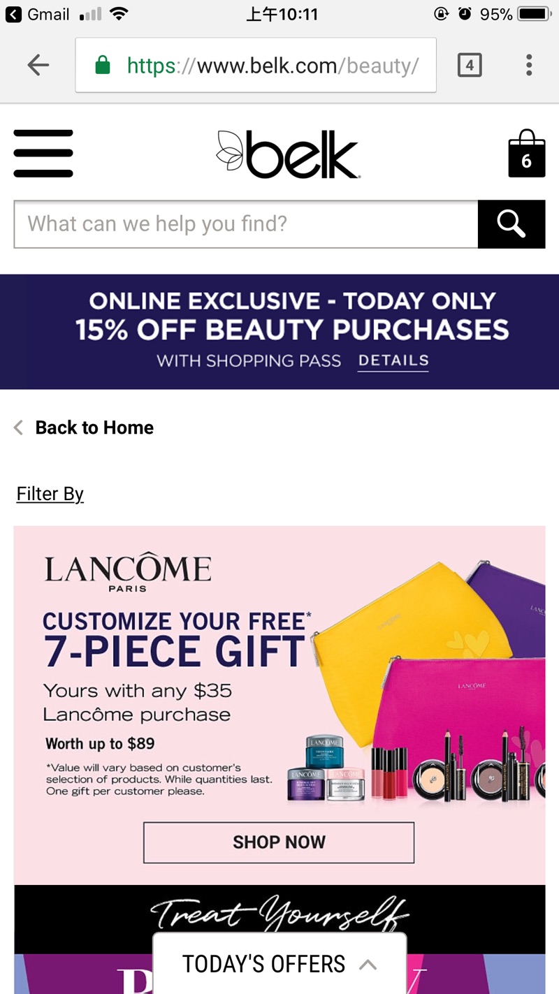 Lancôme | FREE Gift with Purchase! | belk免费七件套