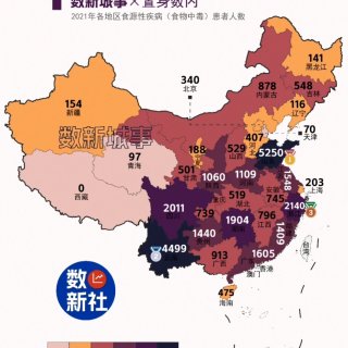 中国食物中毒患者发布地图...