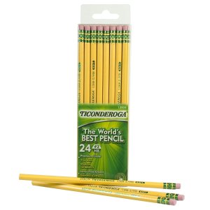 Dixon Ticonderoga Wood-Cased #2 HB Pencils Box of 24 Yellow