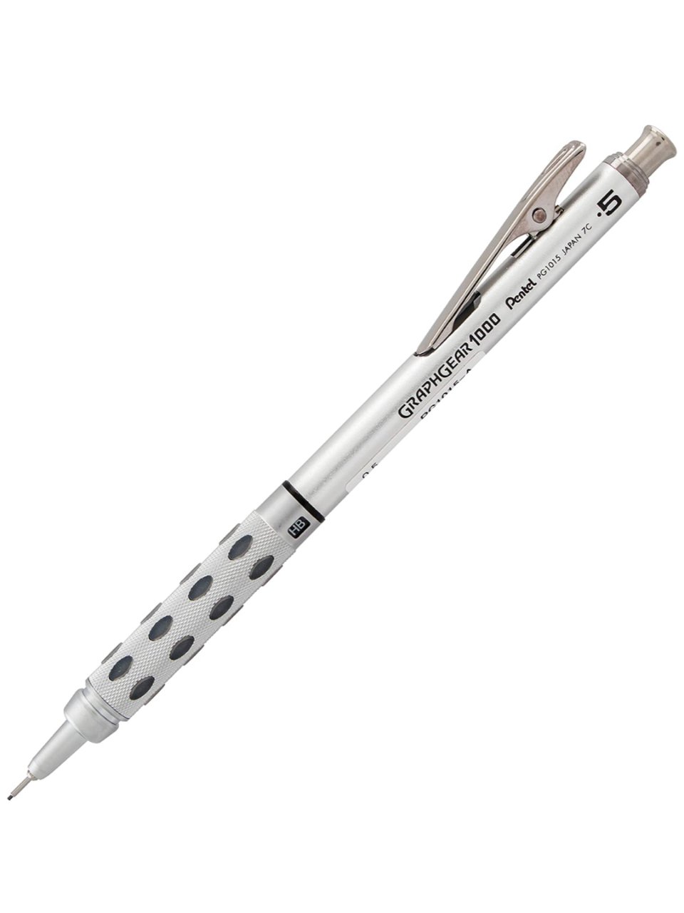 pentel 派通,Pentel GraphGear 1000 Mechanical Pencil, (0.5mm), Black Barrel, 1 Each (PG1015A), Metallic Grey: Office Products