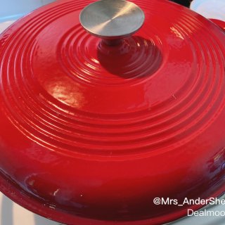 Classic Cuisine Cast Iron Dutch Lid 6 Quart Enamel Coated Oven or Stovetop-For Soup, Chicken, Pot Roast and More-Kitchen Cookware, Red : Everything Else