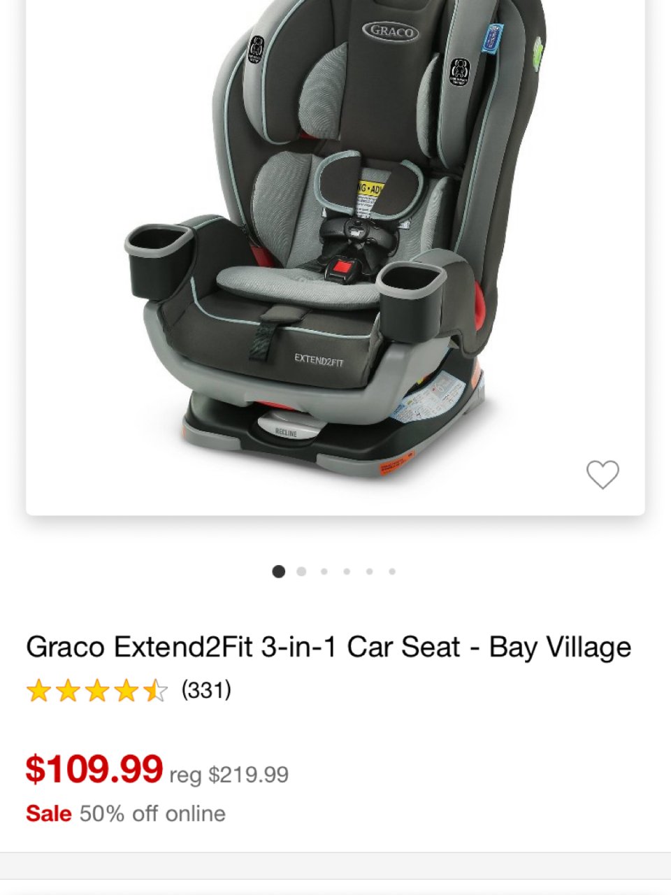 Graco Extend2Fit 3-in-1 Car Seat - Bay V