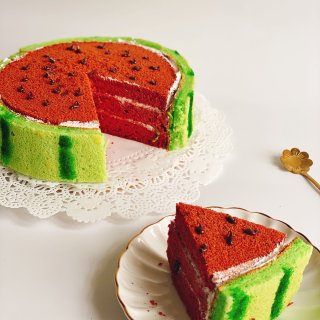 今日份生日蛋糕-西瓜🍉蛋糕...