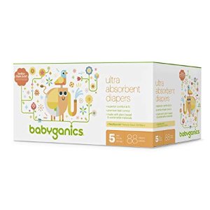 Babyganics Ultra Absorbent Diapers, Size 5, 88 count @ Amazon