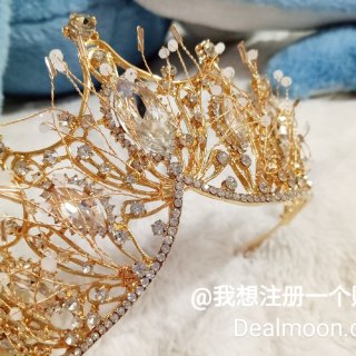 金色装饰水晶水钻皇冠||圆一个公主梦...