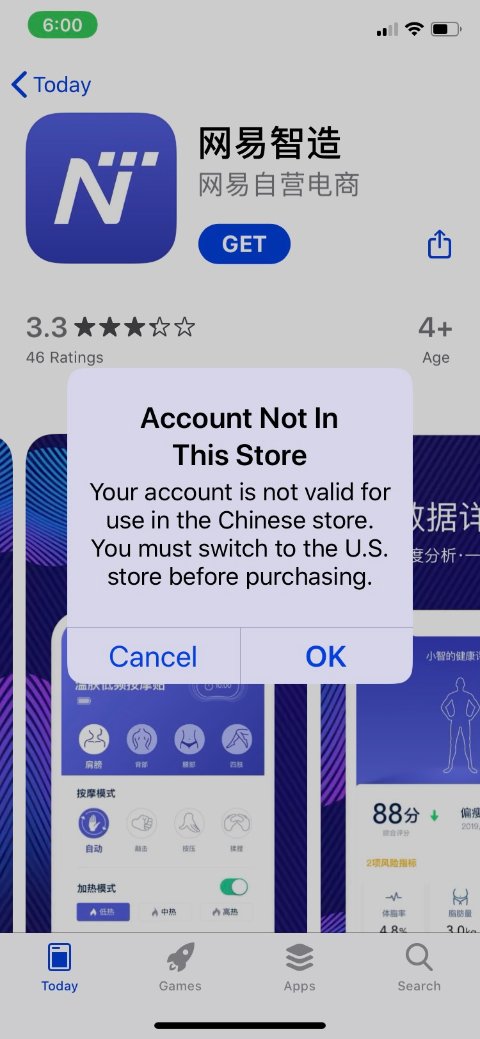 无法下载app。apple美国店说不行，转到中国也不行，又要转回美国。