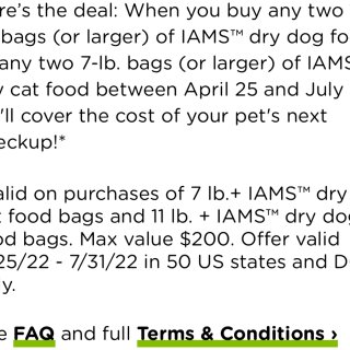 IAMS报销宠物体检/疫苗/洗牙，高至$...