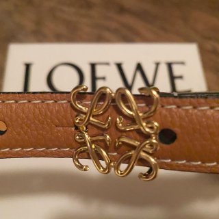 Loewe罗意威 2cm 棕色金扣腰带🉑...